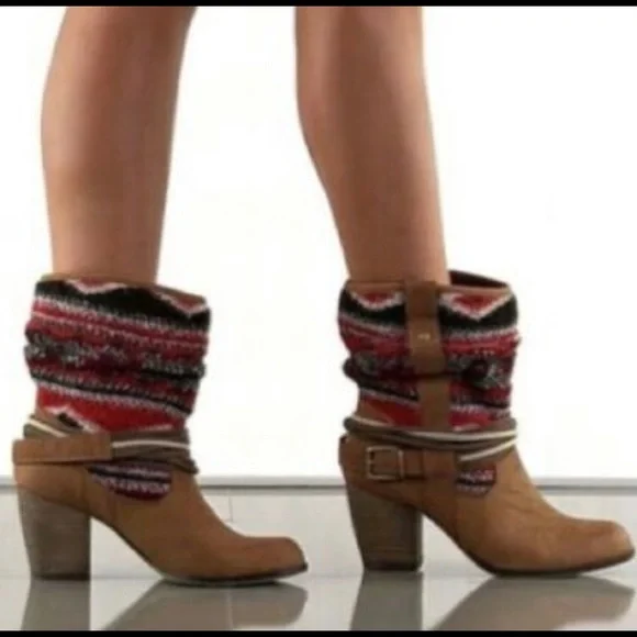 Steve Madden Tolteca Southwest Aztec boho leather Boots size 7.5 - Picture 3 of 11